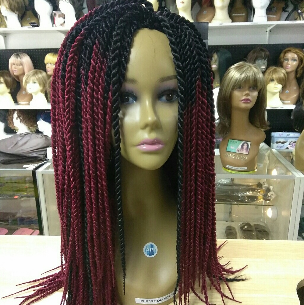 75.00 - Weekend Sale Burgundy Senegalese Twist Wig